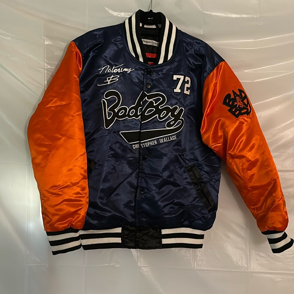 Headgear Classics Biggie Smalls Bad Boy 72 Records  Mens Satin Jacket